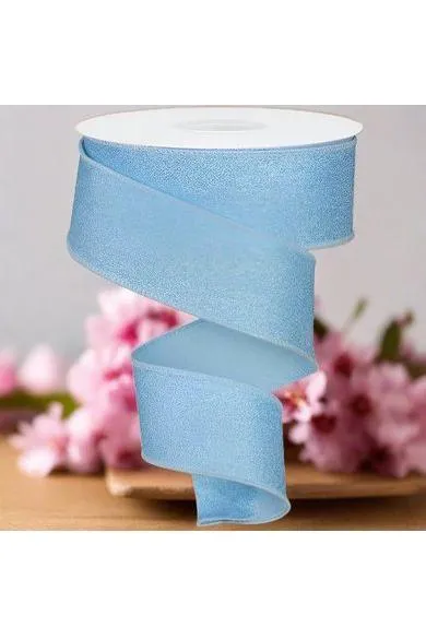 1.5" Fine Glitter On Royal Ribbon: Pale Blue (10 Yards)