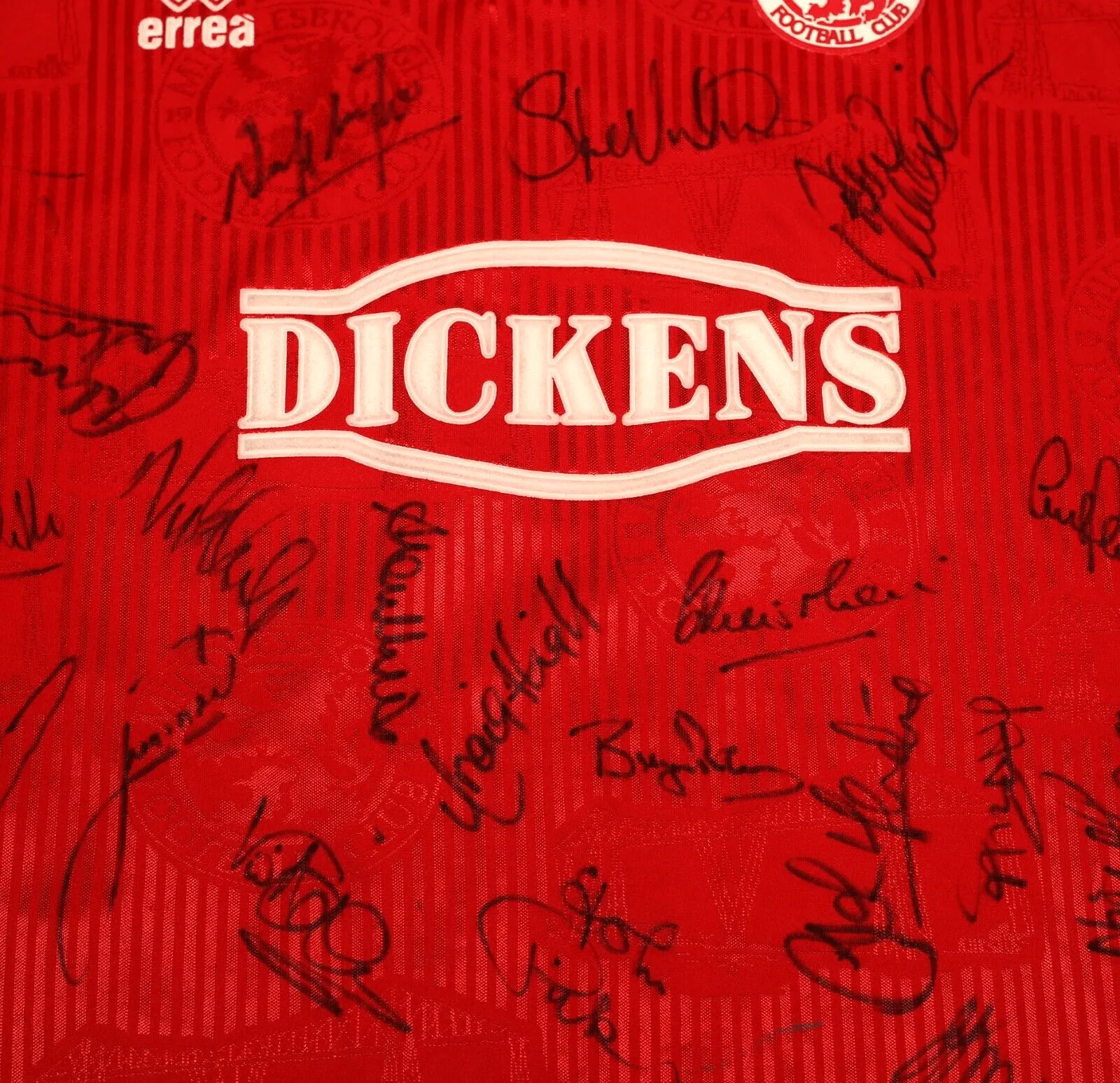 1994/95 MIDDLESBROUGH Vintage Errea Home Football Shirt Jersey (XL) SQUAD SIGNED