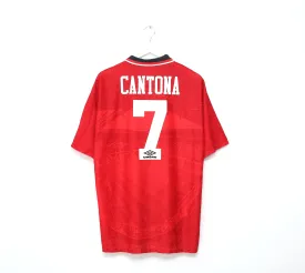 1994/96 CANTONA #7 Manchester United Vintage Umbro Home Football Shirt (L/XL)