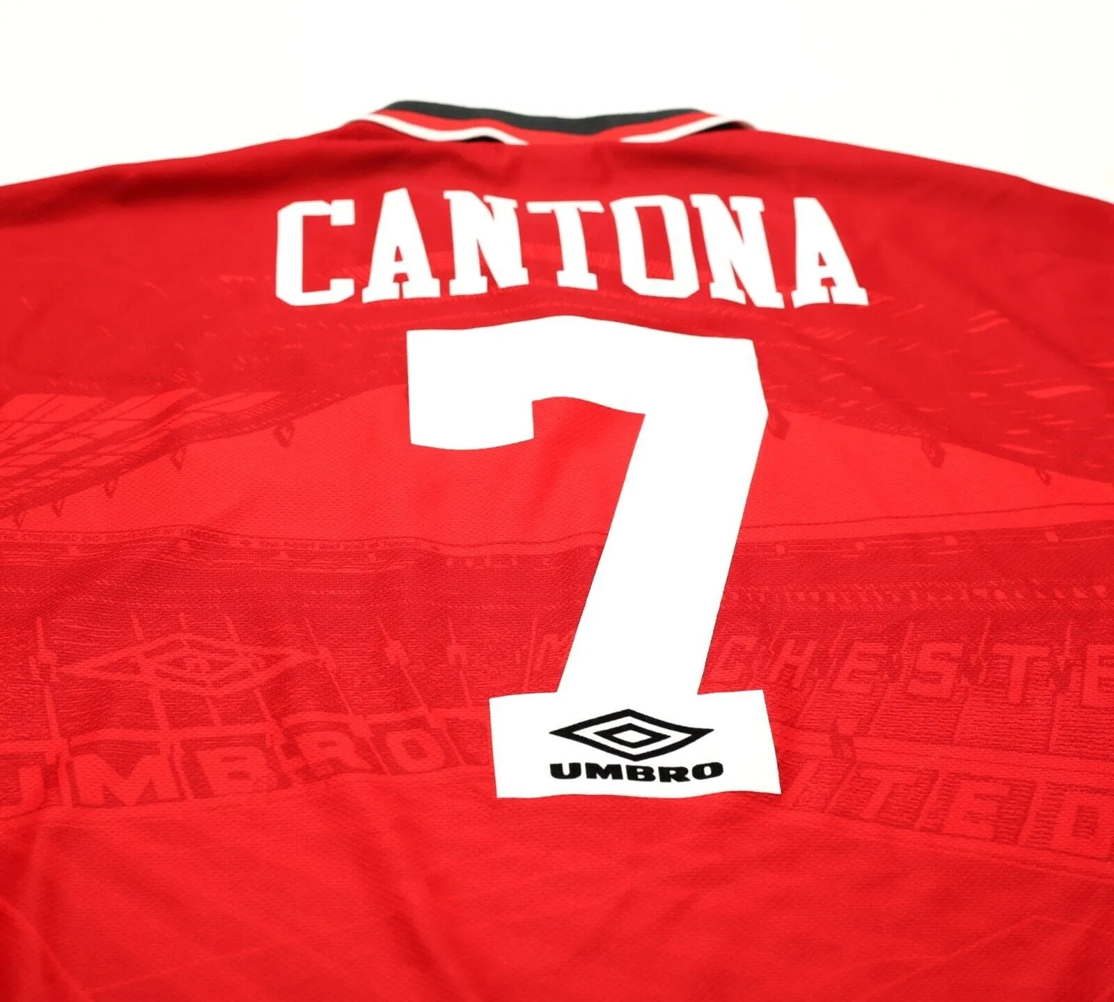 1994/96 CANTONA #7 Manchester United Vintage Umbro Home Football Shirt (L/XL)