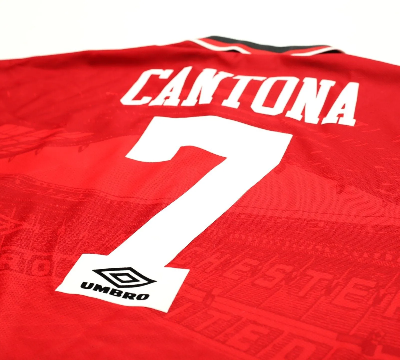 1994/96 CANTONA #7 Manchester United Vintage Umbro Home Football Shirt (L/XL)