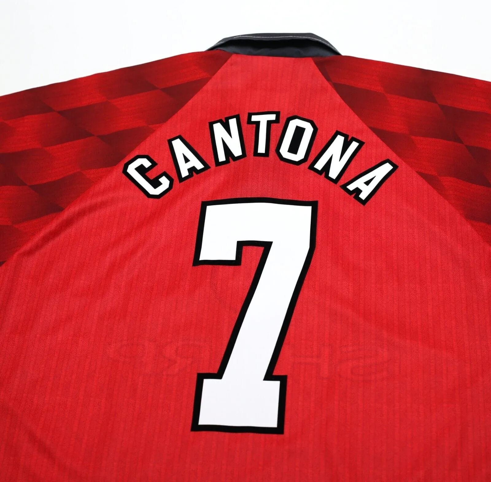 1996/98 CANTONA #7 Manchester United Vintage Umbro LS Home Football Shirt (M)