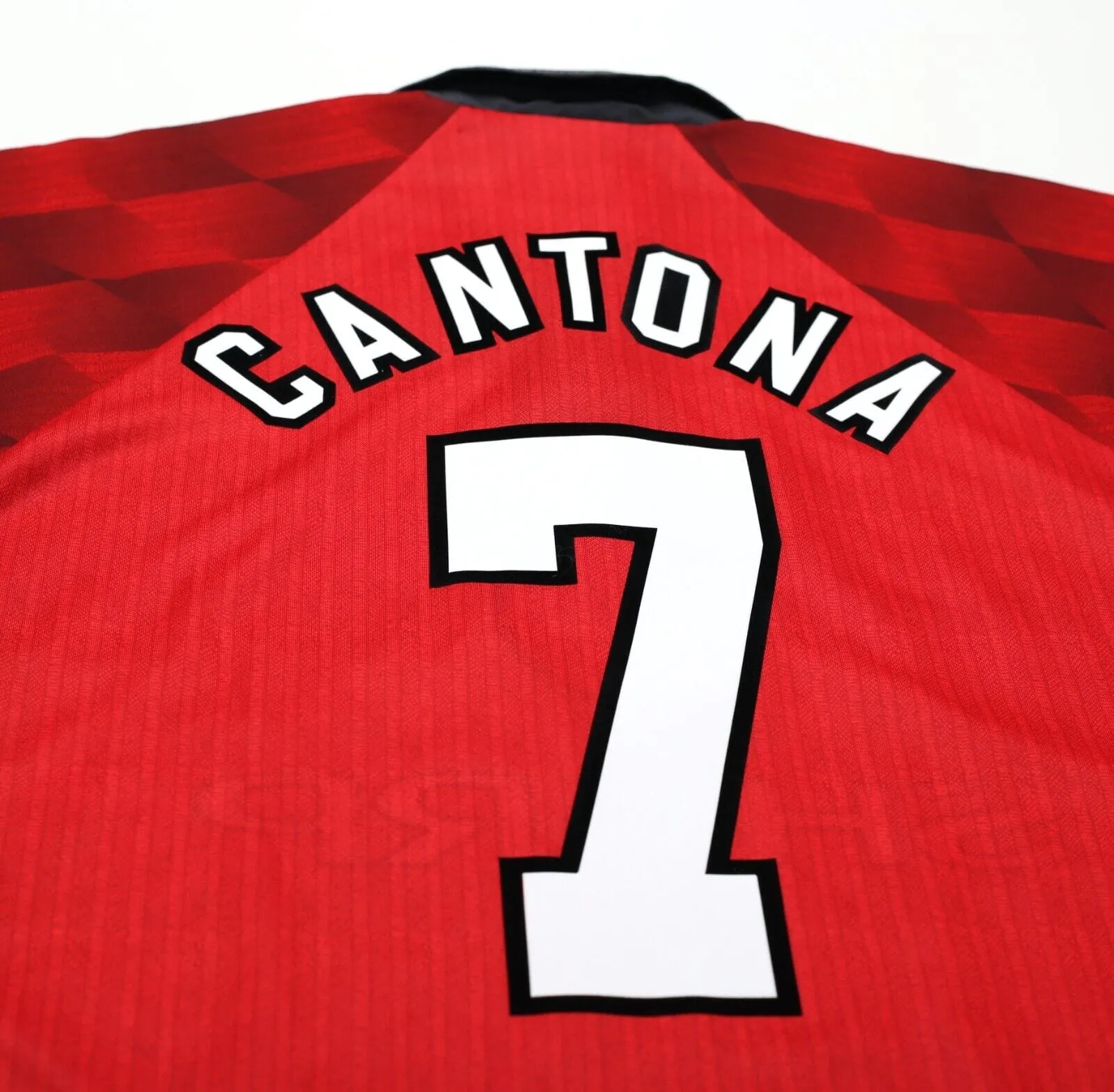 1996/98 CANTONA #7 Manchester United Vintage Umbro LS Home Football Shirt (M)