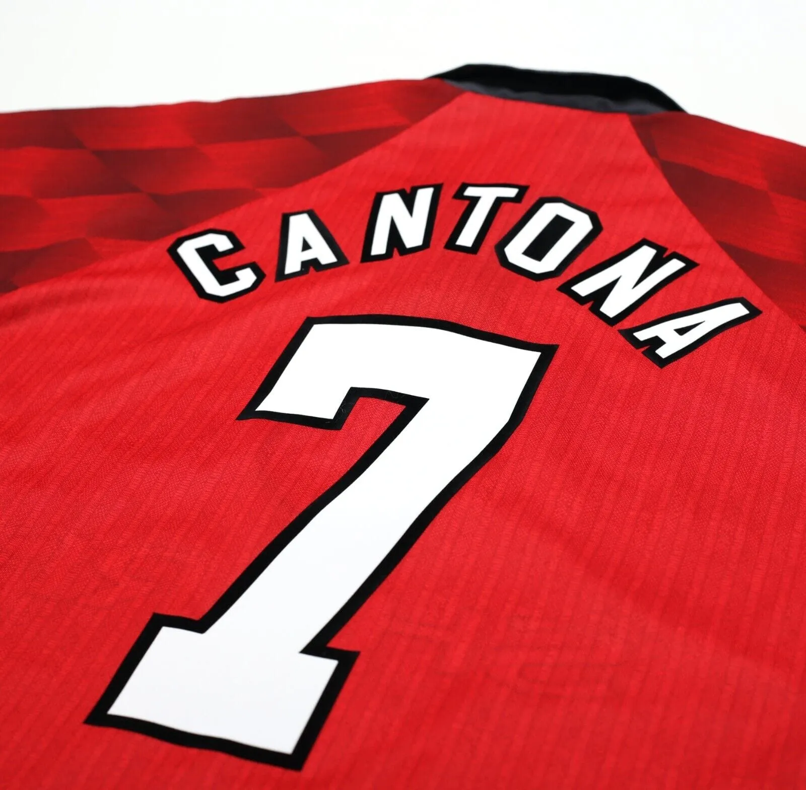 1996/98 CANTONA #7 Manchester United Vintage Umbro LS Home Football Shirt (M)