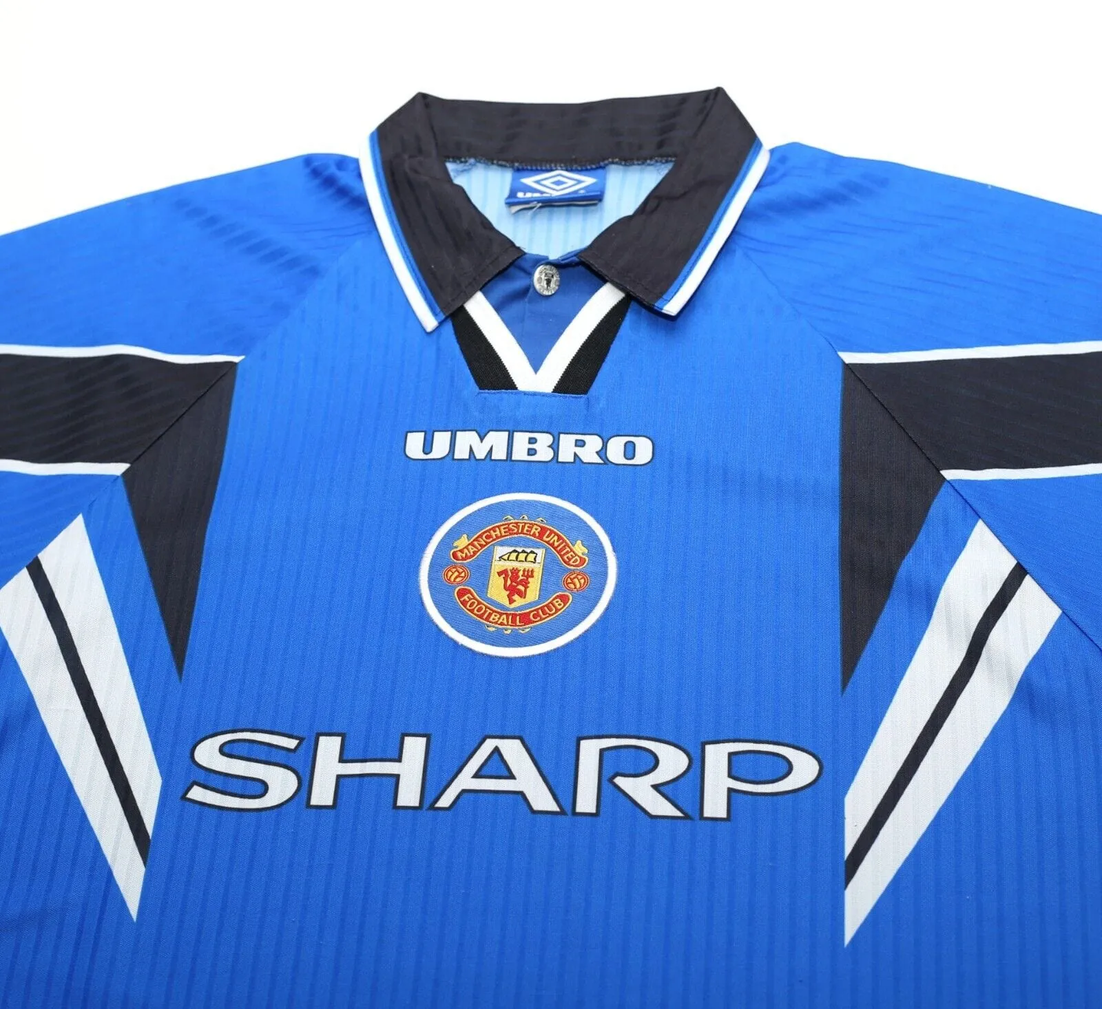 1996/98 CANTONA #7 Manchester United Vintage Umbro Third Football Shirt (L)