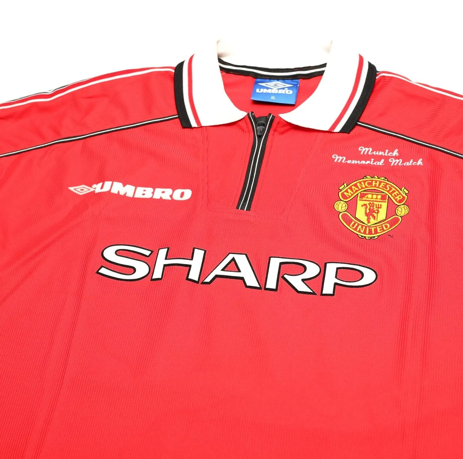 1998 CANTONA #7 Manchester United Vintage Umbro (XL) MUNICH Memorial Match