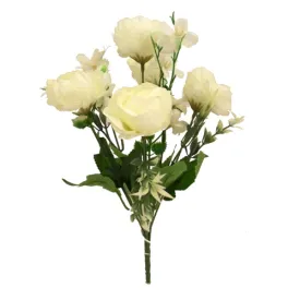 31cm Peony, Hydrangea Bush Ivory - Artificial