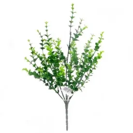 34 cm Plastic Mini Eucalyptus Bush 2 Tone Green - Artificial Foliage