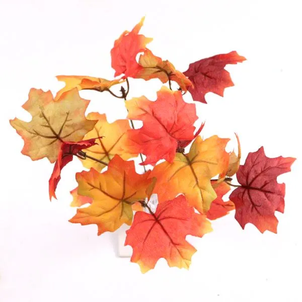 35cm Autumn Maple Leaf Bunch - Orange Red Foliage Fall