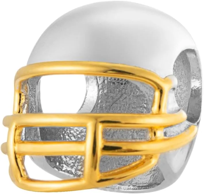 3D Football Helmet Charm Bead