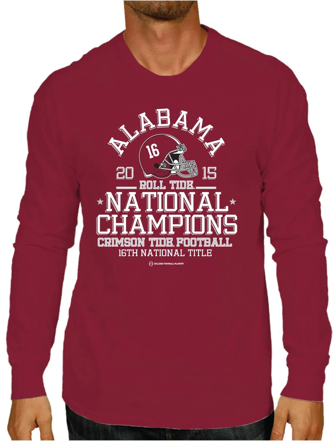 Alabama Crimson Tide 2016 College Football Playoff Champs Red LS T-Shirt