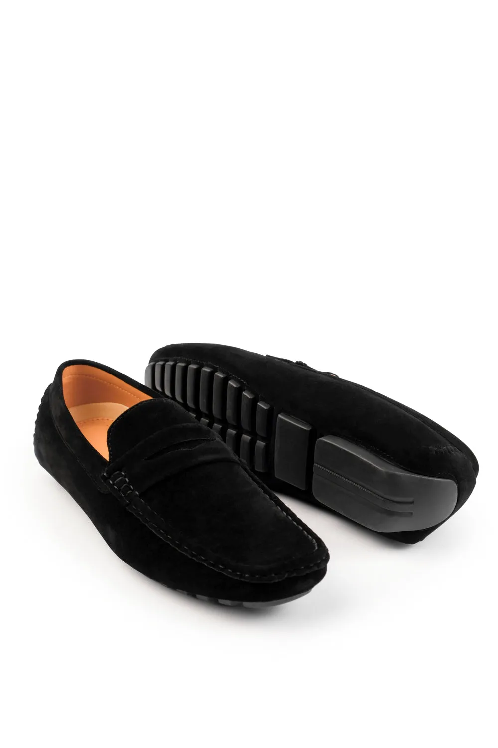 ALEX DRIVING SHOES IN BLACK SUEDE