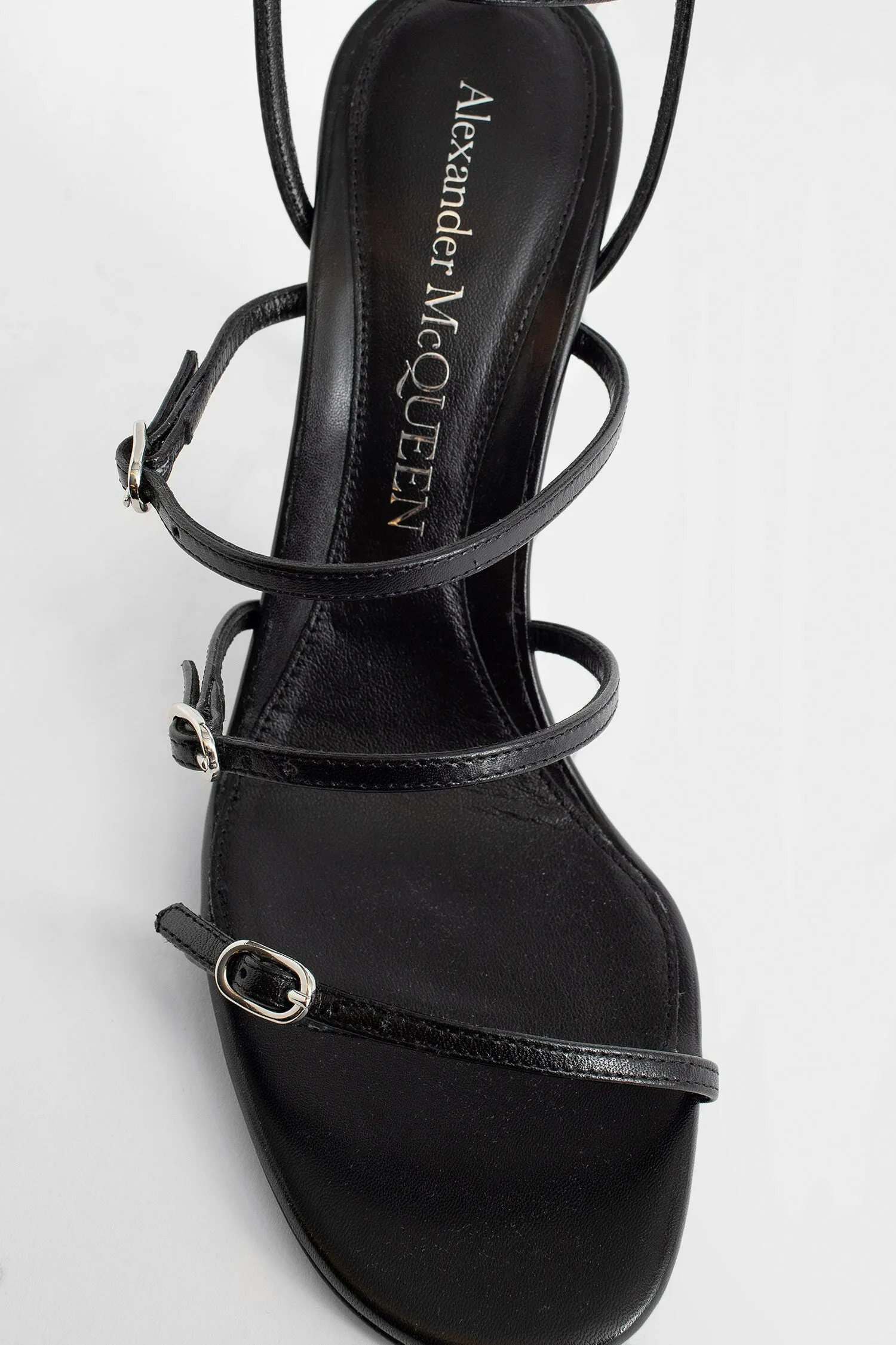 ALEXANDER MCQUEEN WOMAN BLACK SANDALS & SLIDES