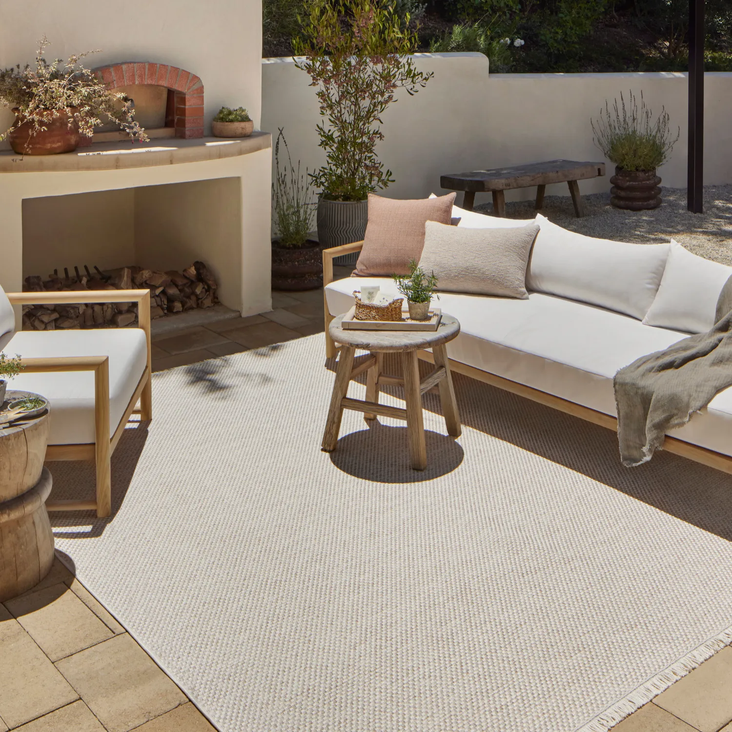 Amber Lewis x Loloi Malibu-05 Ivory/Dove Indoor/Outdoor Rug