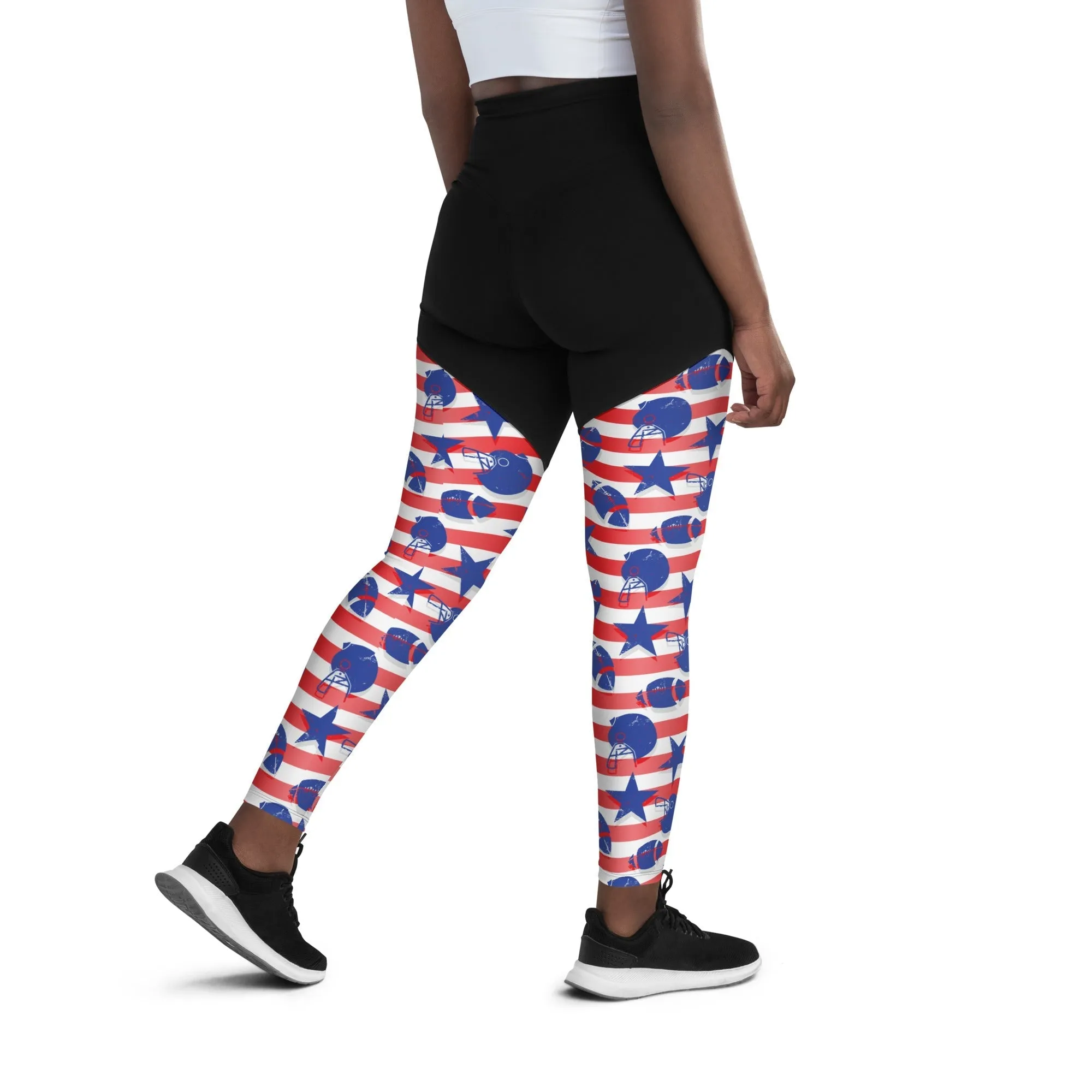 American Football Pattern Compression Leggings