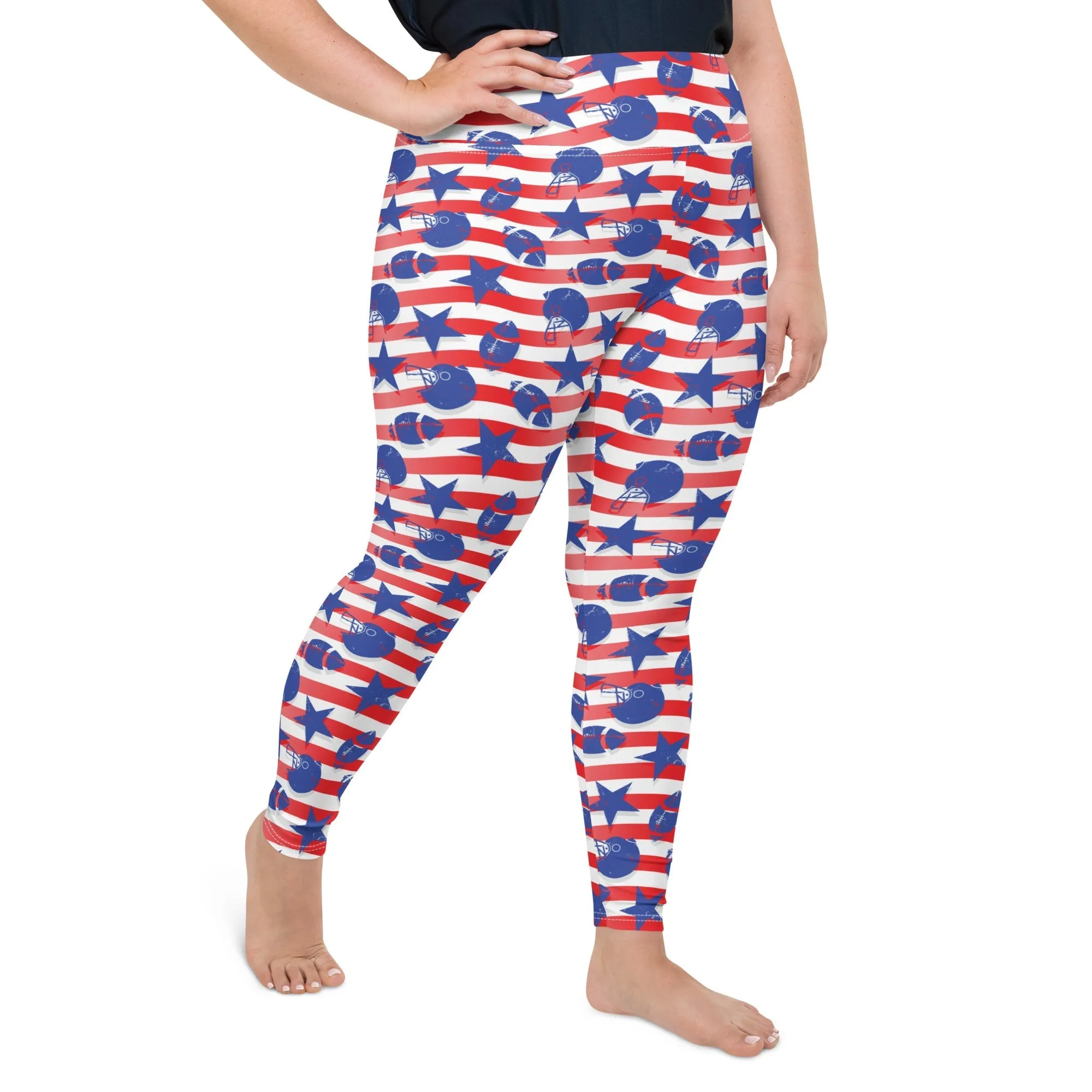 American Football Pattern Plus Size Leggings