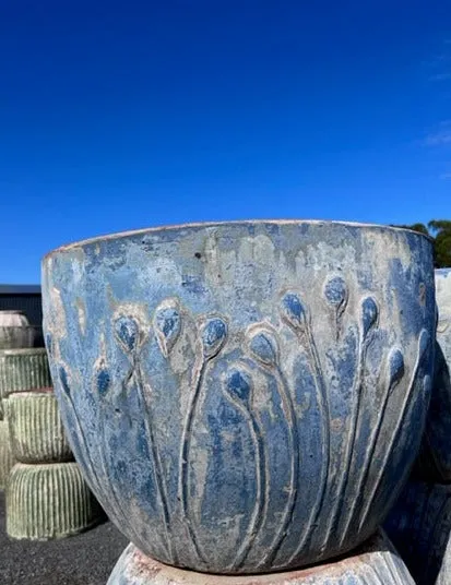 Ancient Blue Poppy Pot Large