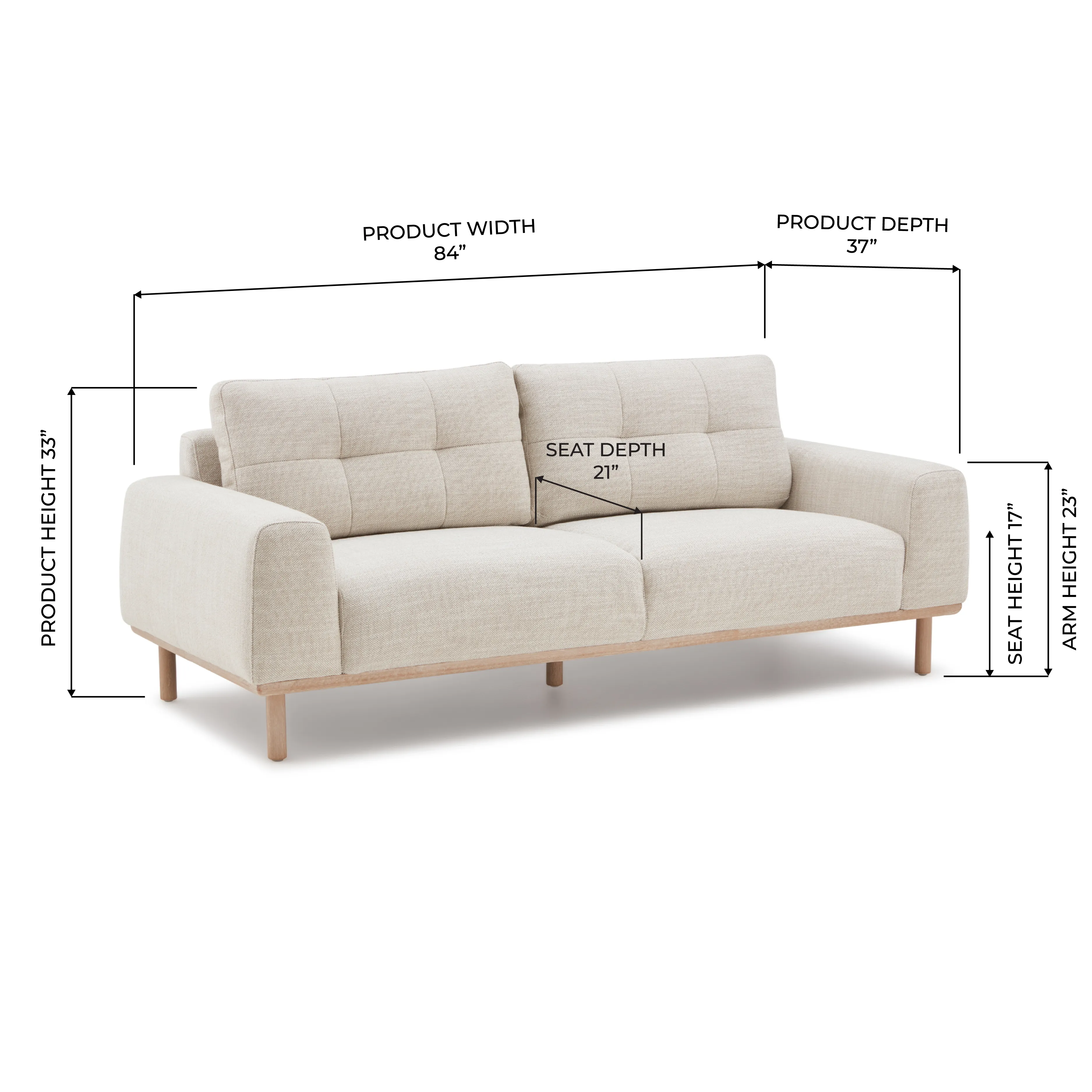 Annex 84" Link Natural Condo Sofa