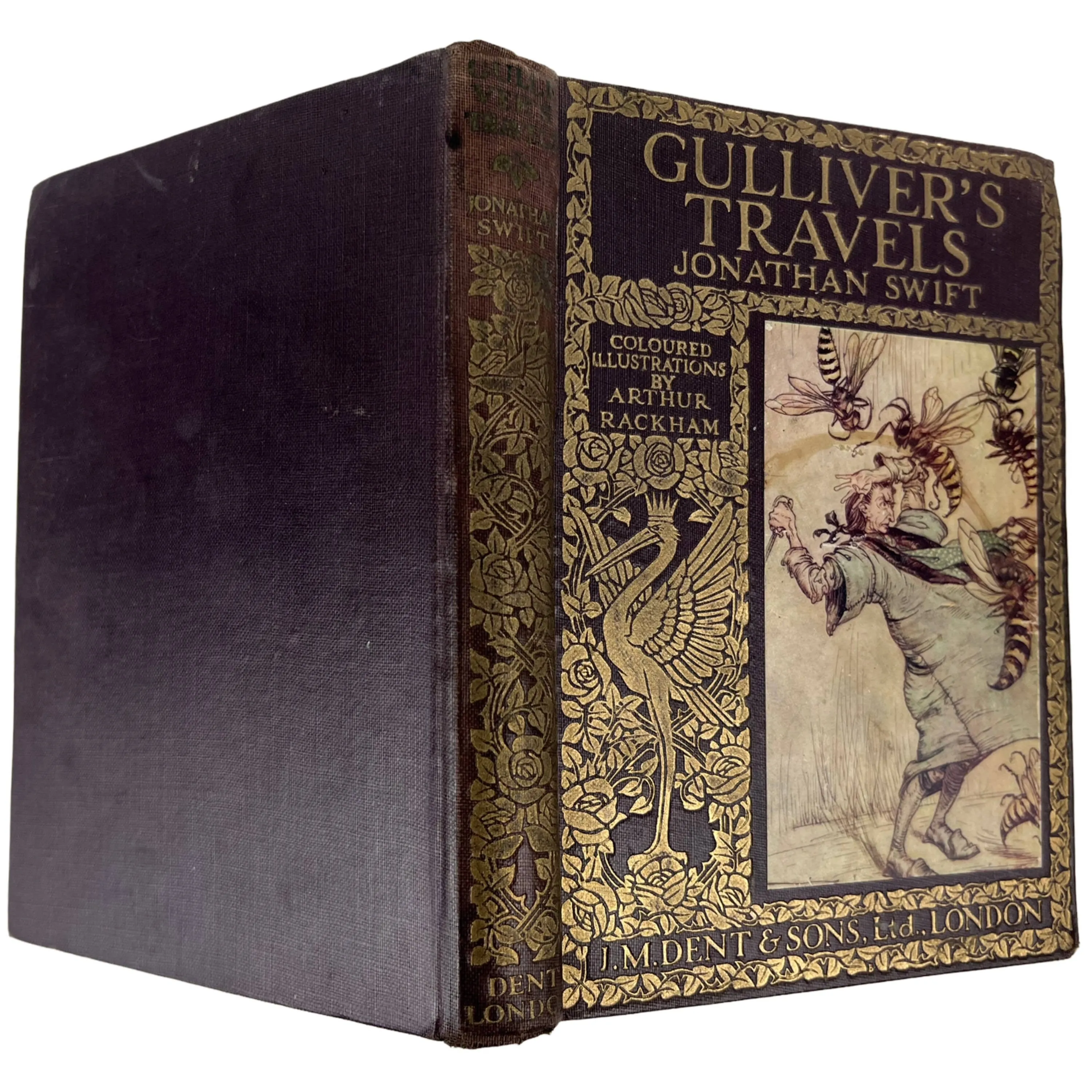 Antique Childrens Book Gullivers Travels Jonathan Swift w Arthur Rackham Illustrations