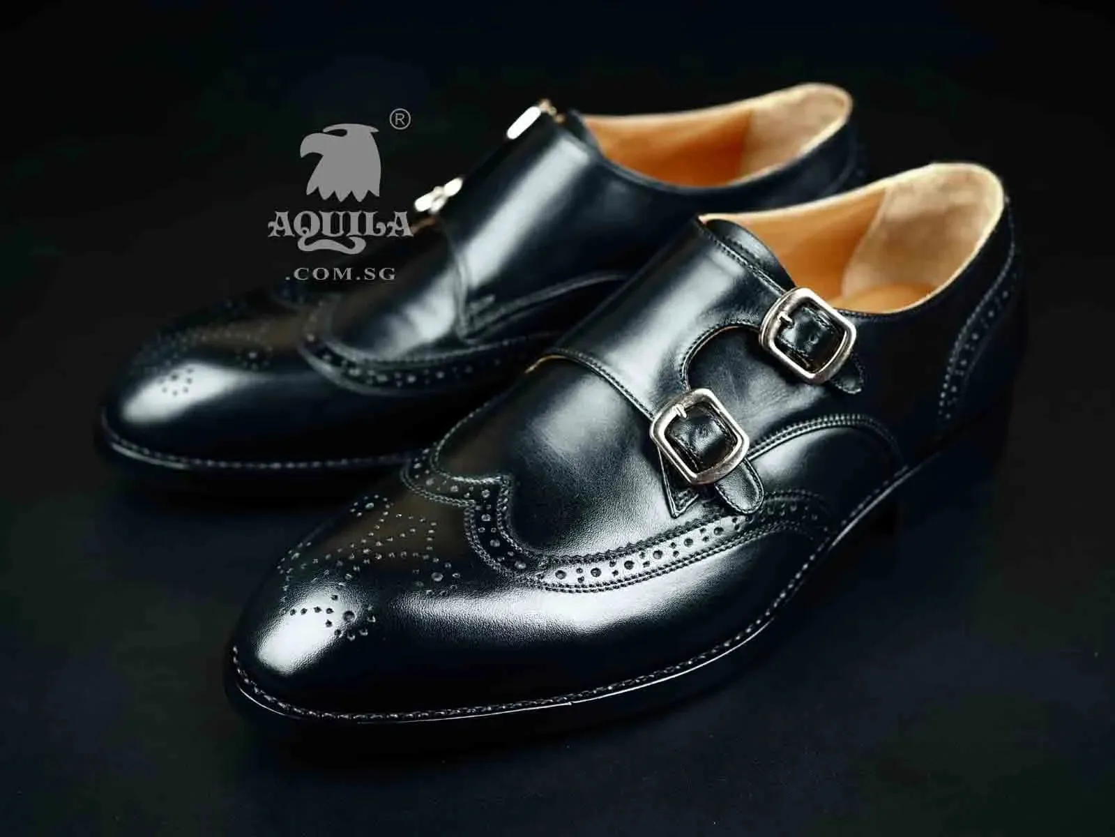 Aquila Wingtip Double Monkstrap Shoes