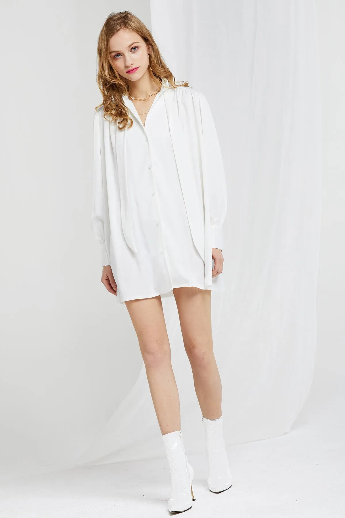 Arden Tie Shirt Dress