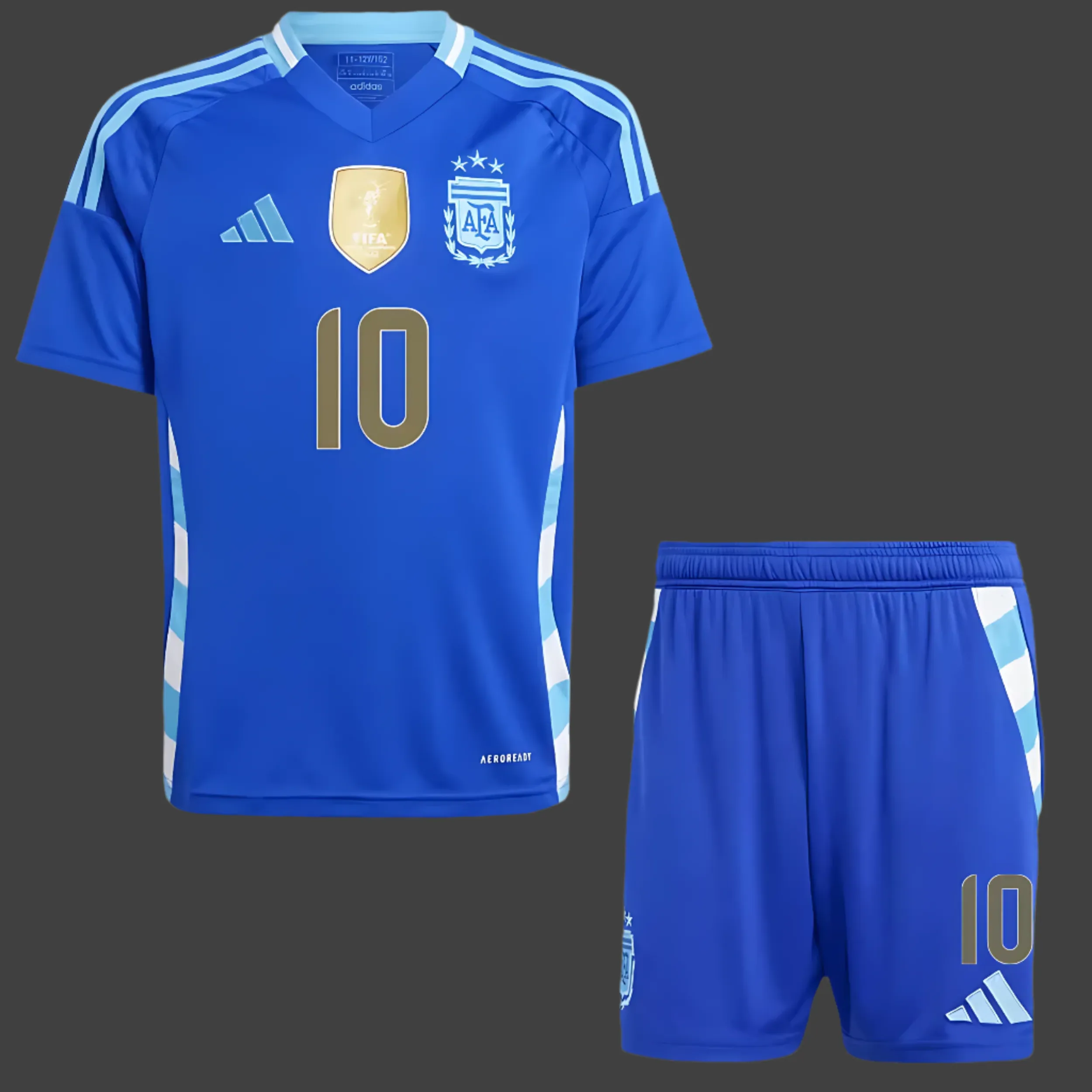 ARGENTINA AWAY KIDS KIT WITH MESSI 10