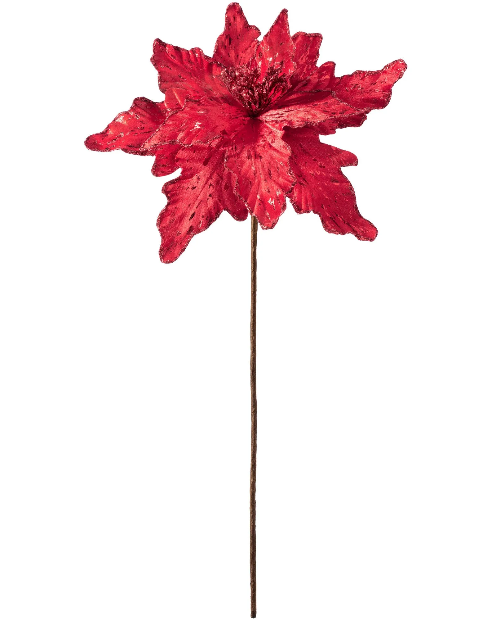 Artificial Poinsettia Flower, Red, 30 cm