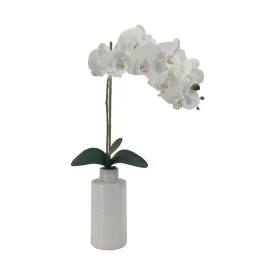 Artificial Real Touch Orchid in White Pot