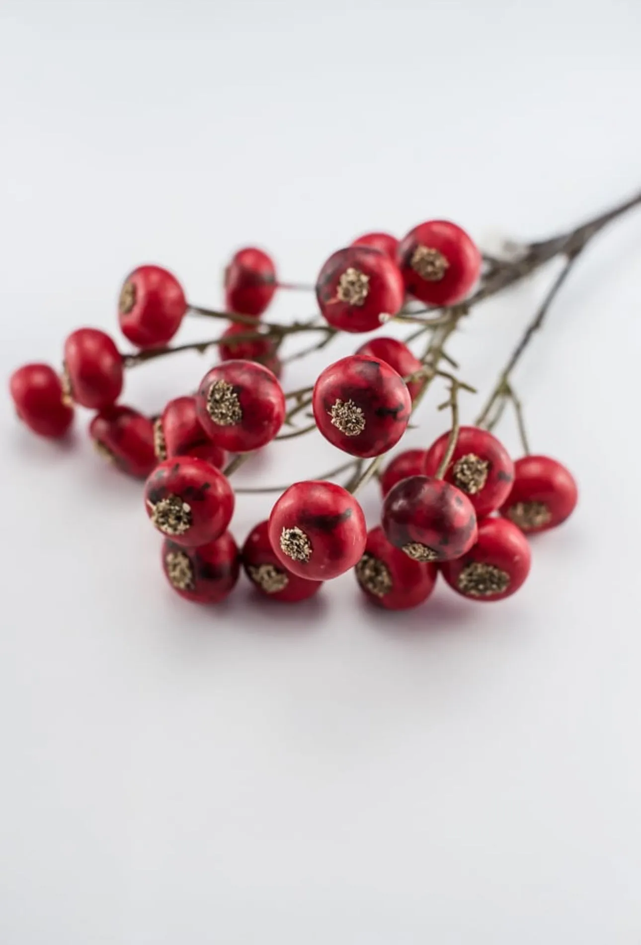 Artificial Rose hips spray - red