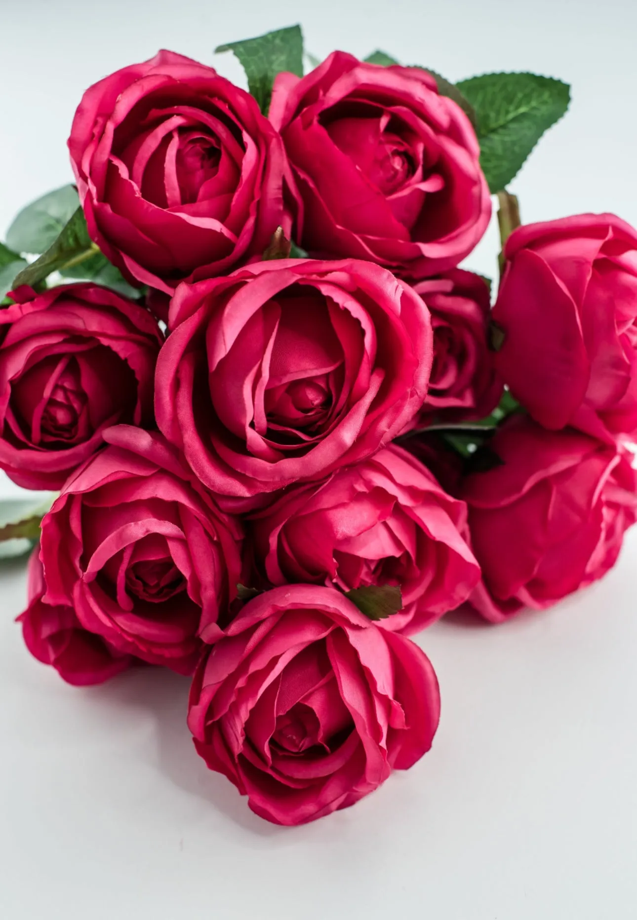 Artificial Roses - watermelon fuchsia pink