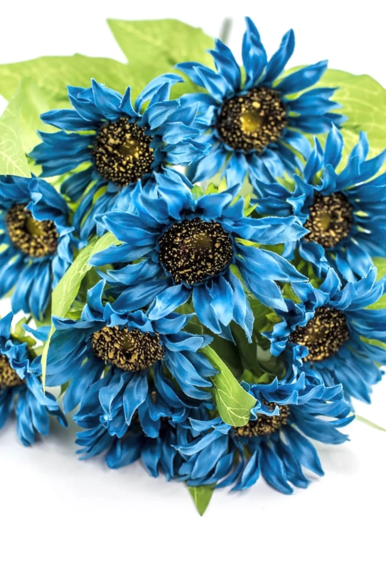 Artificial Sunflower flower bush - blue