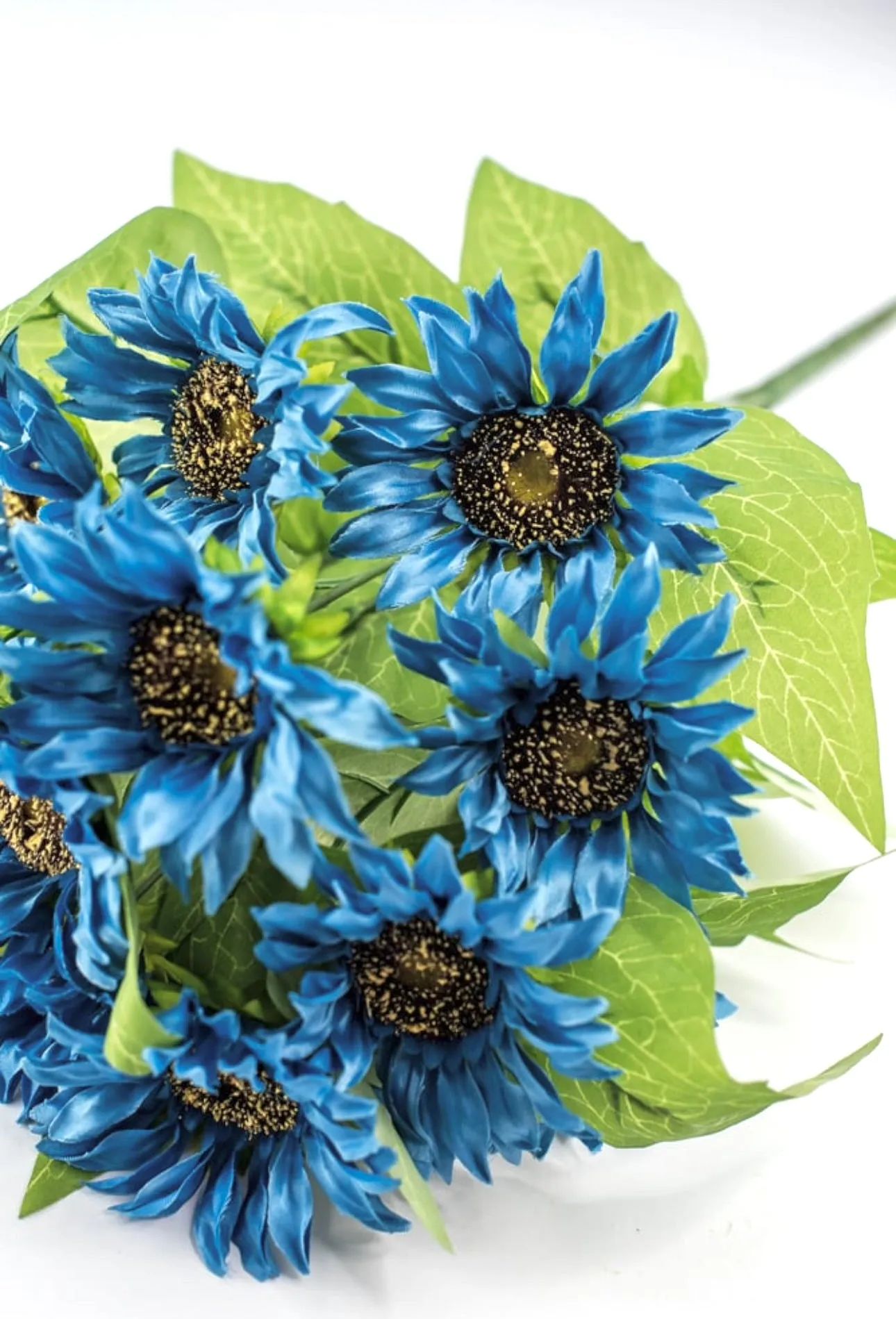 Artificial Sunflower flower bush - blue