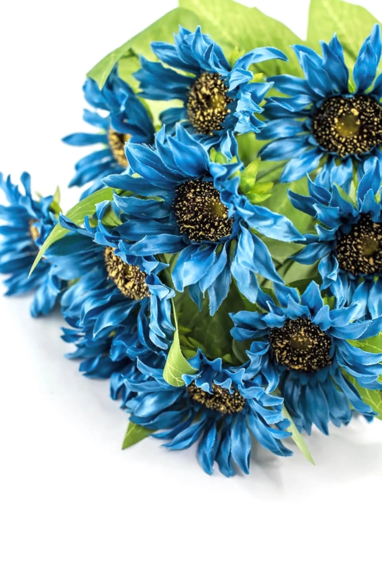 Artificial Sunflower flower bush - blue