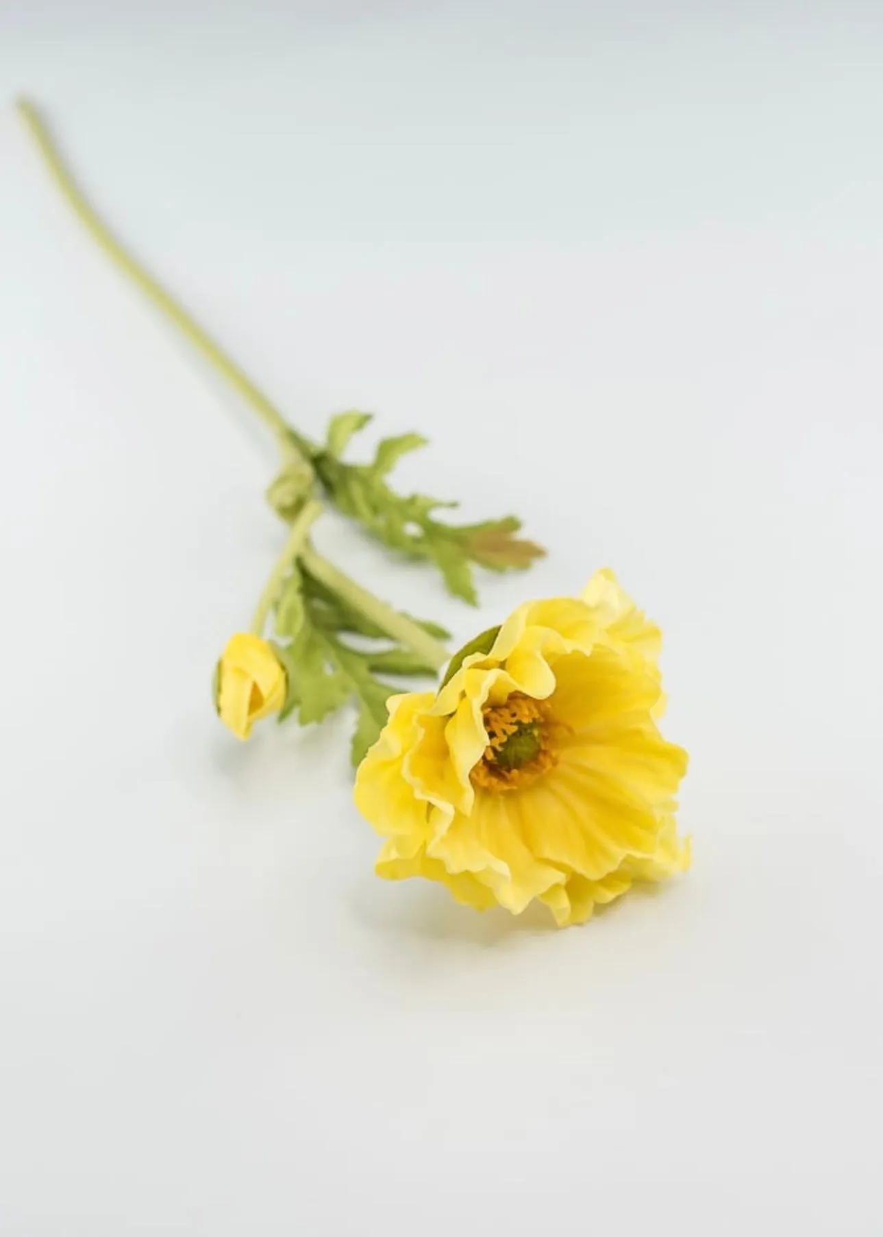 Artificial yellow poppy spray - real touch