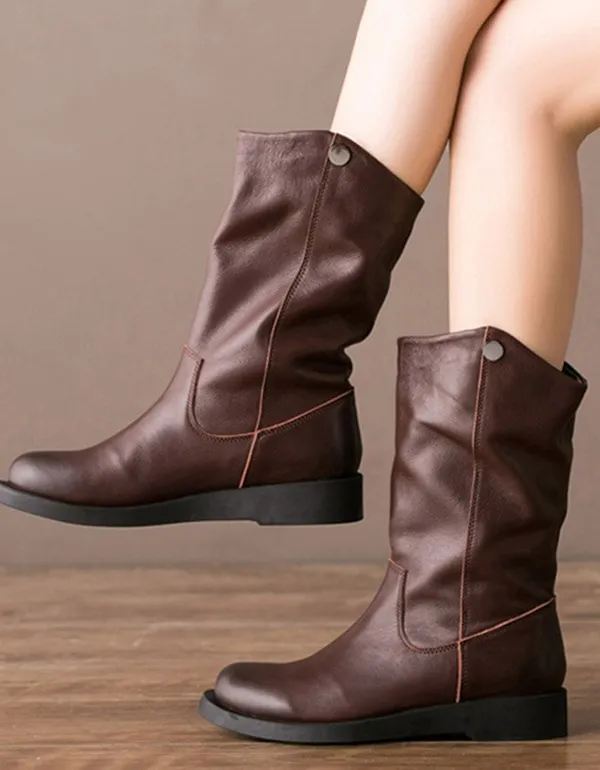 Autumn Winter Comfortable Mid-tube Women's Long Boots