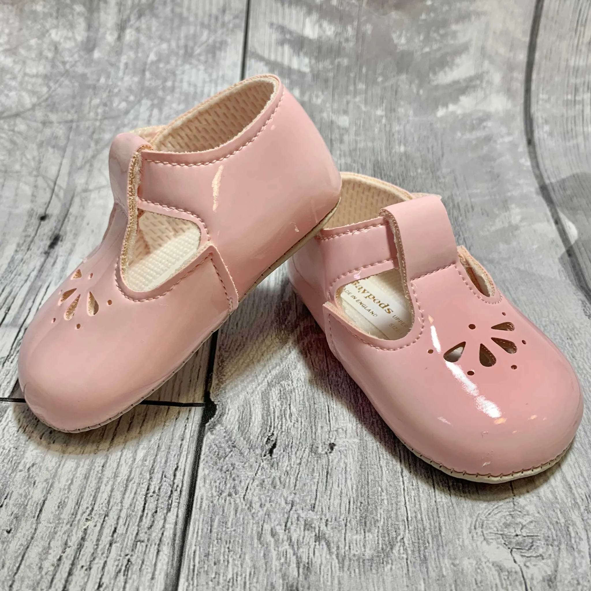 Baby Girl Shoes -Patent Pink with T Bar