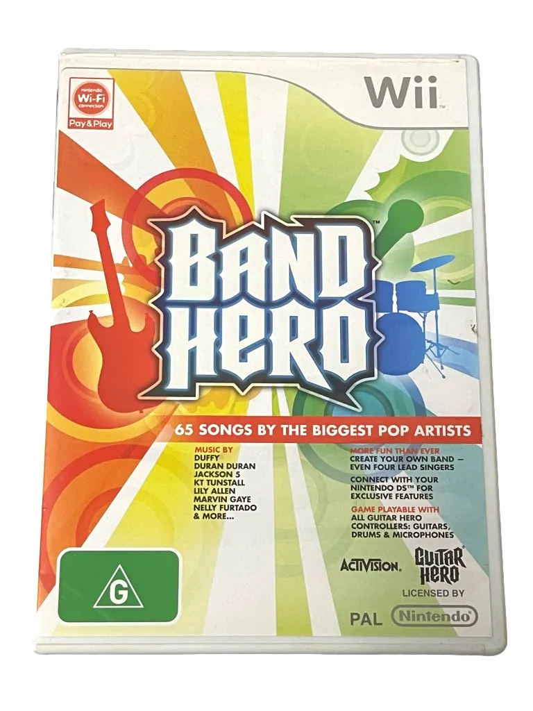 Band Hero Nintendo Wii PAL *No Manual* Wii U Compatible (Pre-Owned)