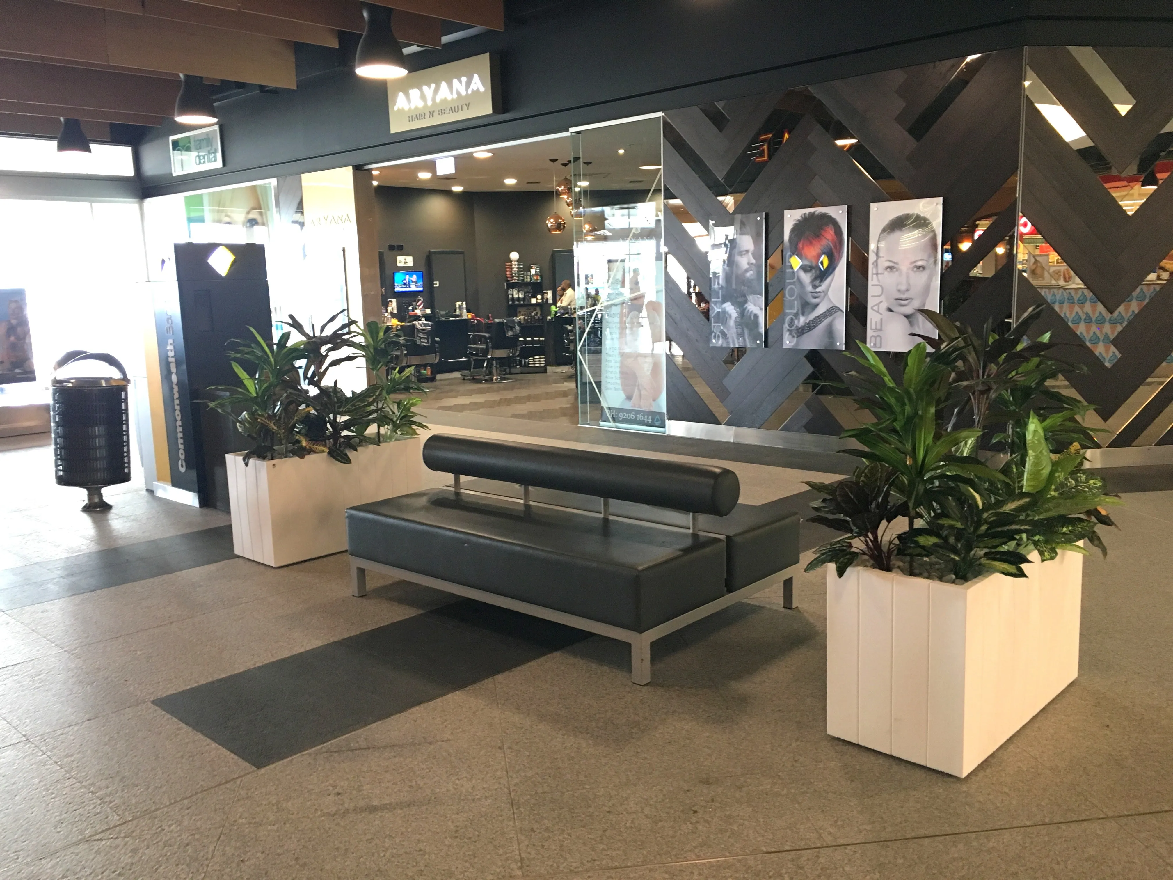 Banksia Grove Village Shopping Centre - Greenery Wall & Artificial Plants in Planters