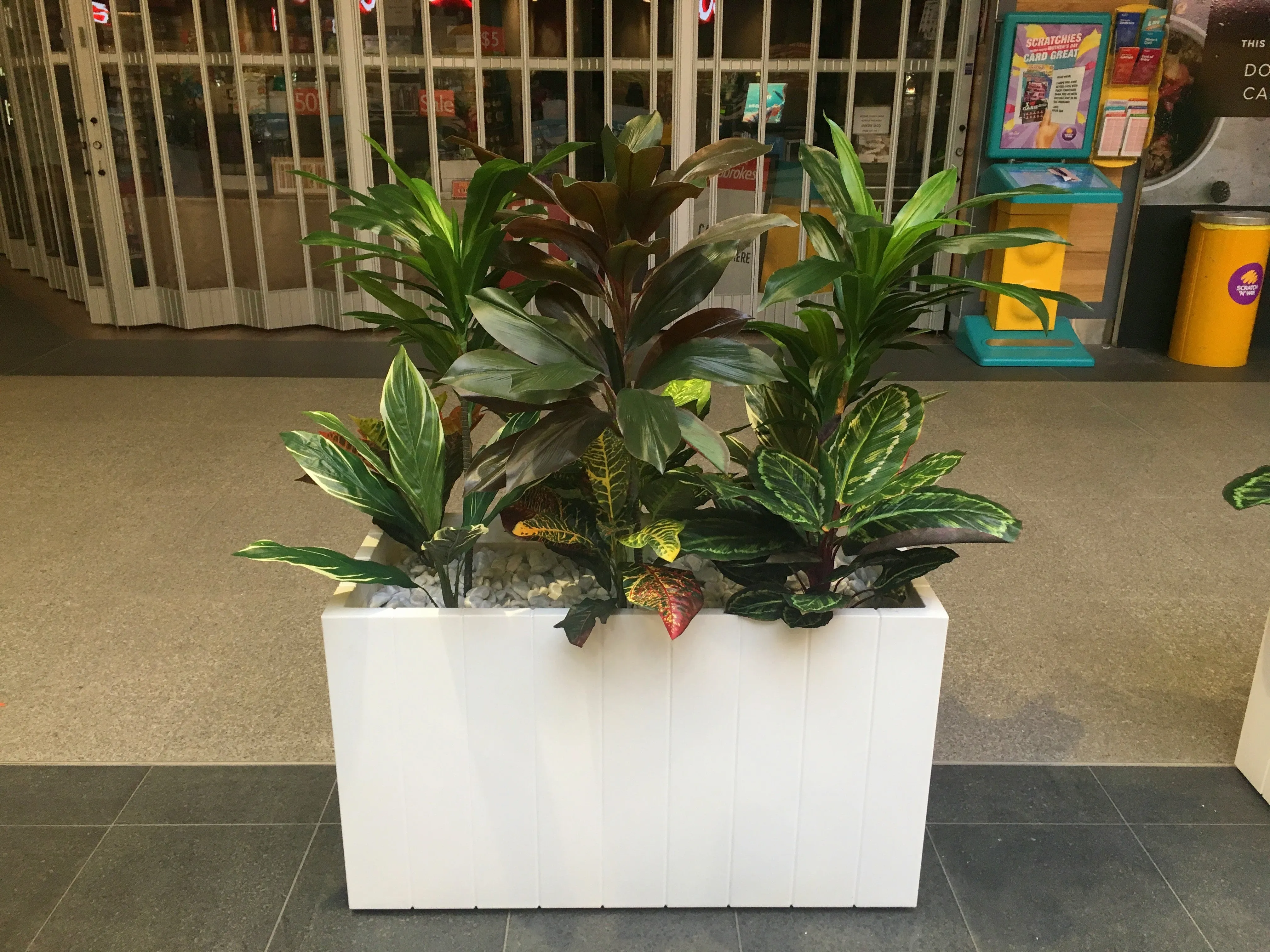 Banksia Grove Village Shopping Centre - Greenery Wall & Artificial Plants in Planters