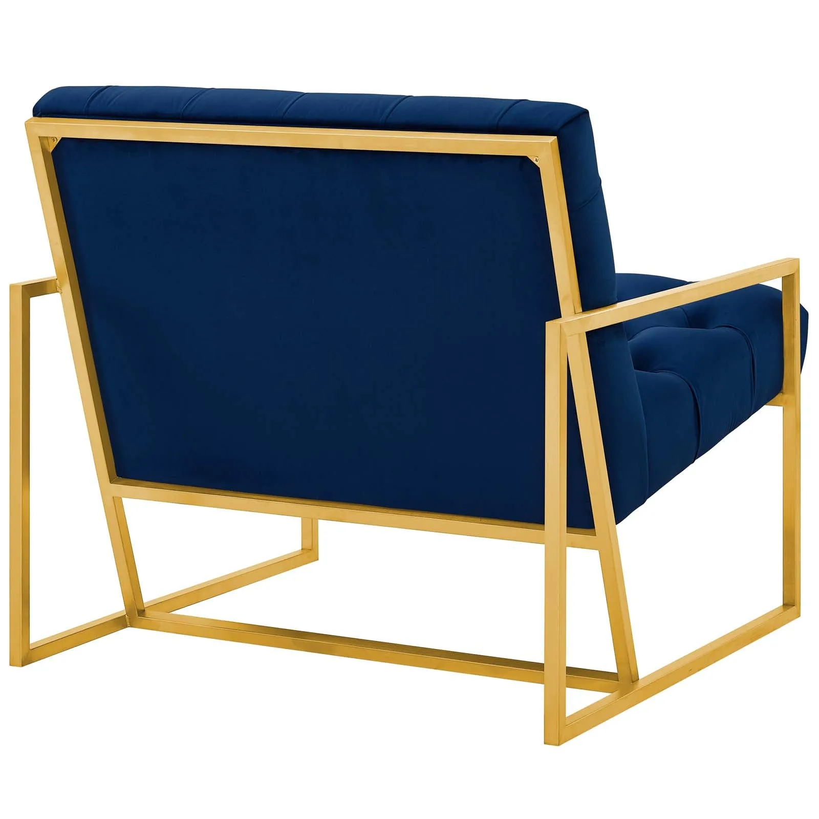 Bequest Gold Stainless Steel Performance Velvet Accent Chair by Modway