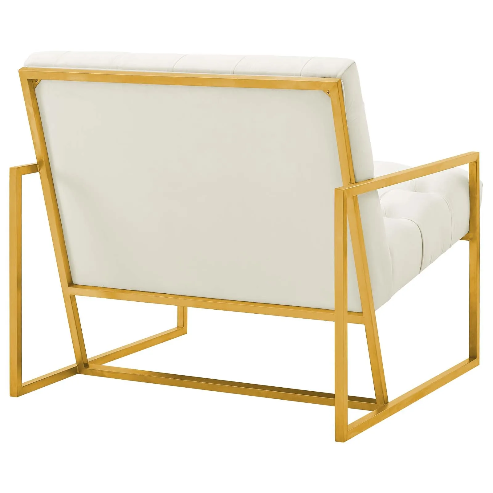 Bequest Gold Stainless Steel Performance Velvet Accent Chair by Modway