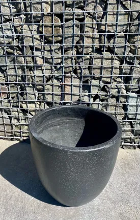 Black Terrazzo Egg Pot Lrg