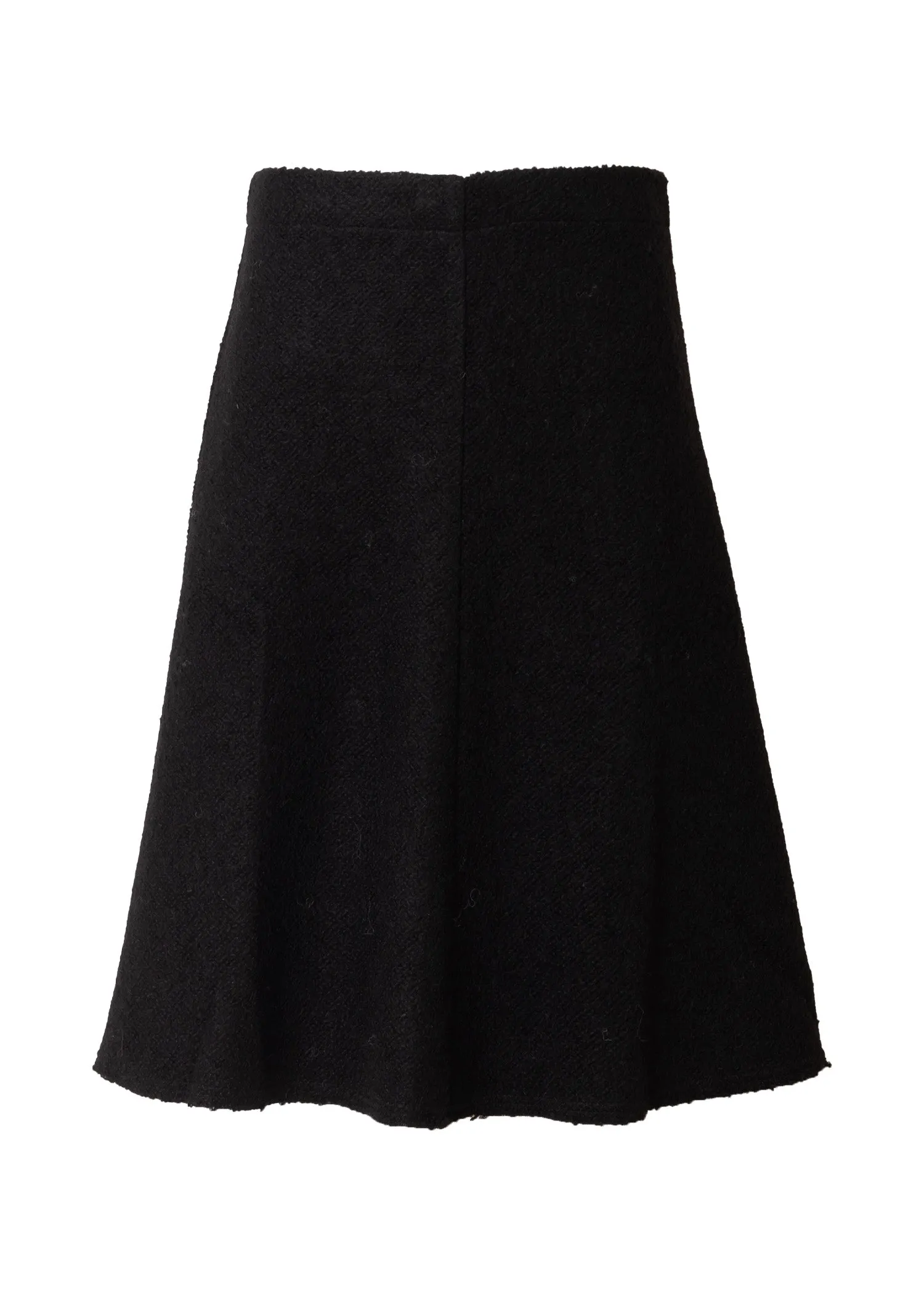 Black Wool Flare Skirt