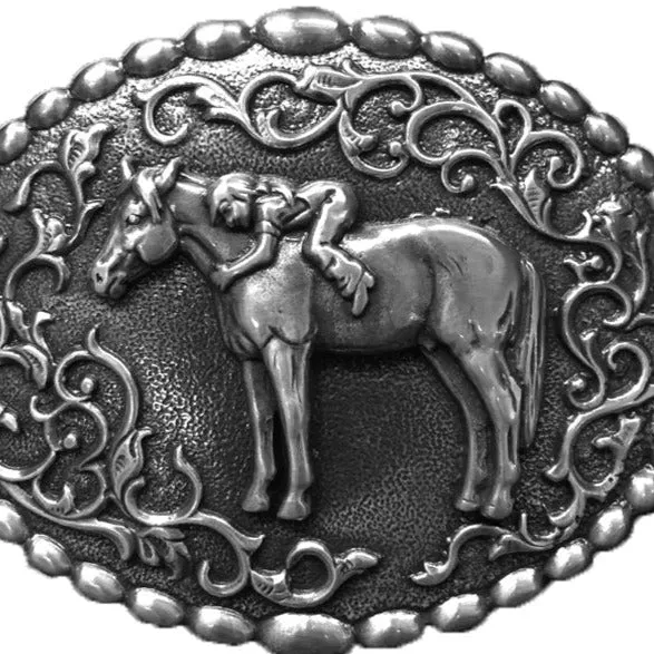 Blazin Roxx Youth Oval Horse Belt Buckle