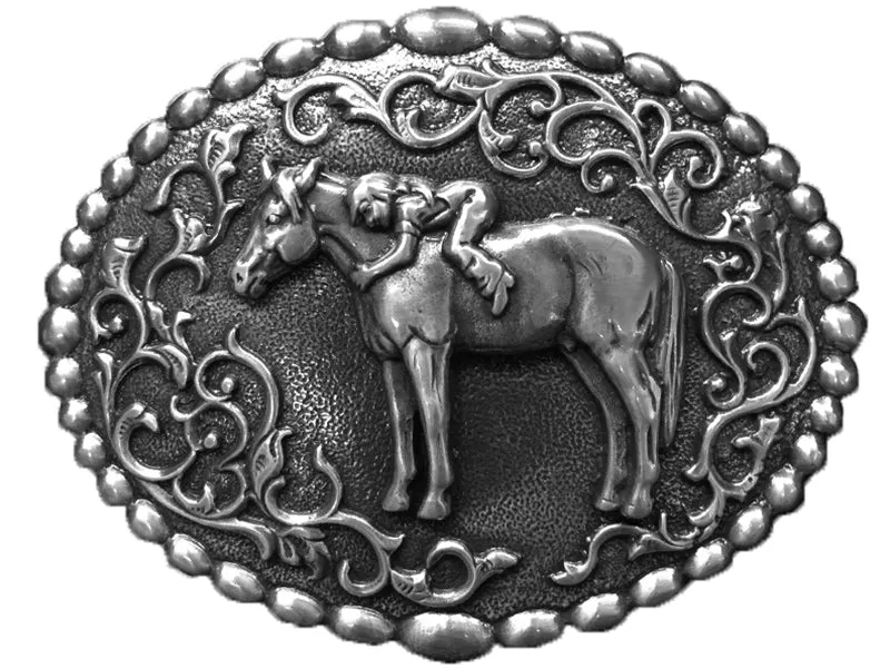 Blazin Roxx Youth Oval Horse Belt Buckle