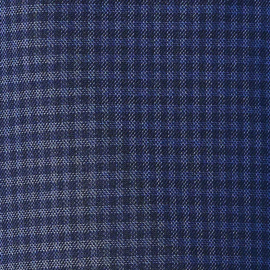 Blue and Black Mini Check 3 Piece Suit