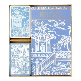 Blue Pagoda Toile Bridge Set