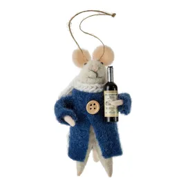 Bordeaux Blue Mouse Ornament