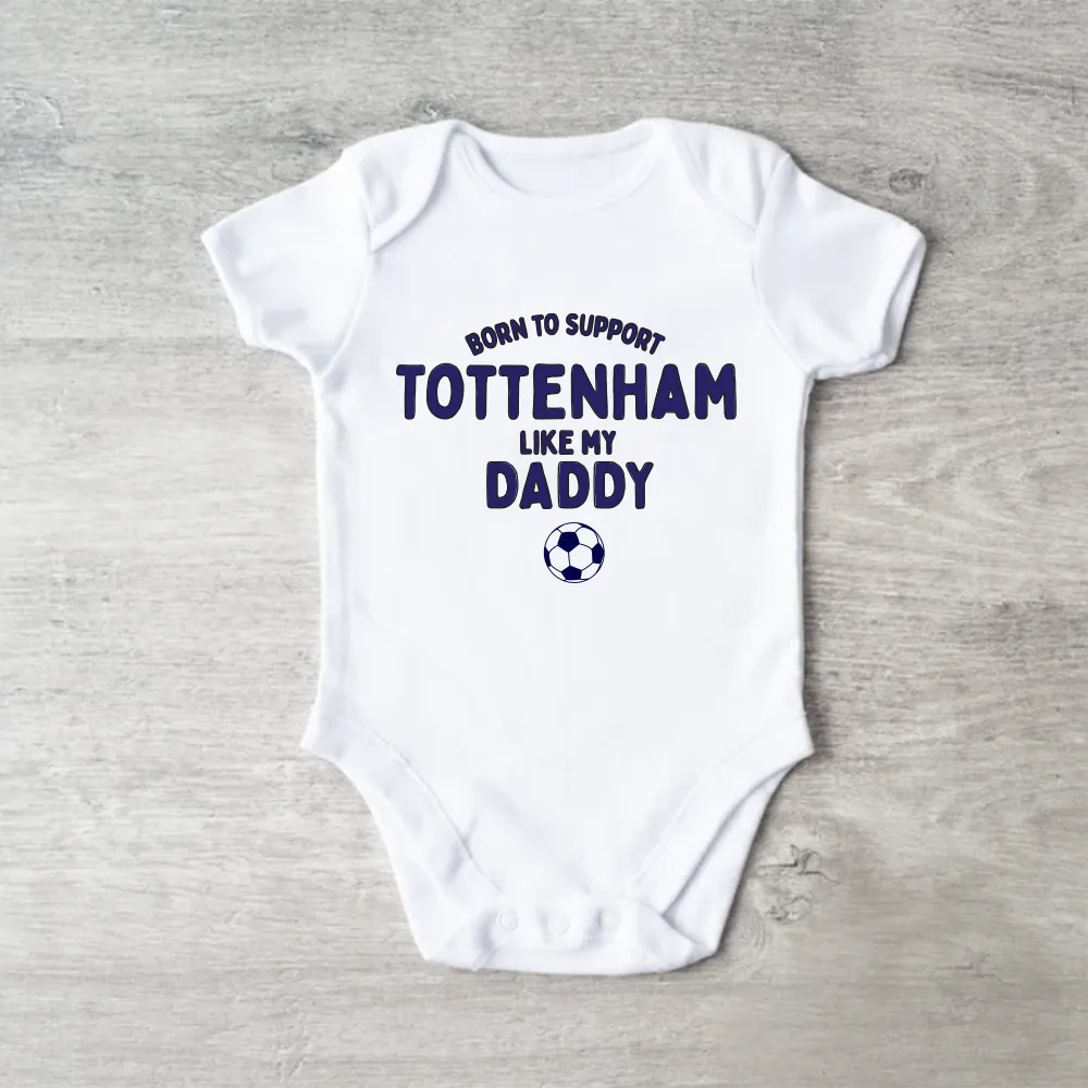 Born To Support Football White Baby Vest