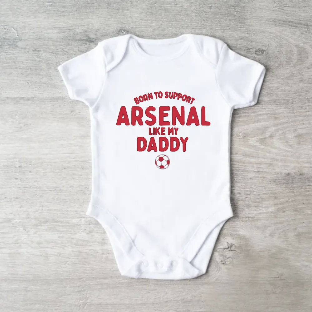 Born To Support Football White Baby Vest